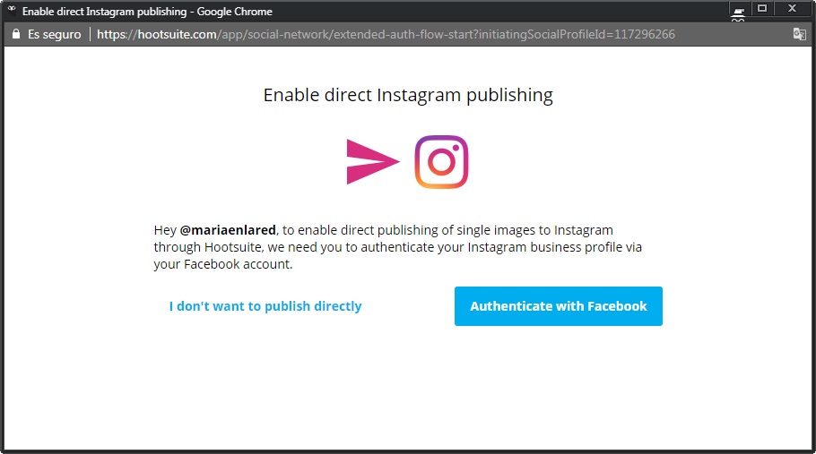 Activar la publicación en Instagram desde Hootsuite | Maria en la red